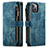 Handytasche Stand Schutzhülle Flip Leder Hülle H28 für Apple iPhone 13 Mini Blau