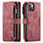 Handytasche Stand Schutzhülle Flip Leder Hülle H28 für Apple iPhone 13 Mini Rot