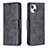 Handytasche Stand Schutzhülle Flip Leder Hülle L01 für Apple iPhone 14 Plus Schwarz