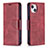 Handytasche Stand Schutzhülle Flip Leder Hülle L01 für Apple iPhone 15 Rot