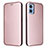 Handytasche Stand Schutzhülle Flip Leder Hülle L02Z für Motorola Moto E22 Rosegold