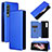 Handytasche Stand Schutzhülle Flip Leder Hülle L02Z für Samsung Galaxy Z Fold3 5G Blau