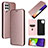 Handytasche Stand Schutzhülle Flip Leder Hülle L04Z für Samsung Galaxy A22 4G Rosegold