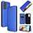 Handytasche Stand Schutzhülle Flip Leder Hülle L07Z für Samsung Galaxy A72 4G Blau