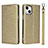 Handytasche Stand Schutzhülle Flip Leder Hülle L08 für Apple iPhone 13 Gold