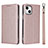 Handytasche Stand Schutzhülle Flip Leder Hülle L08 für Apple iPhone 13 Rosegold