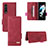 Handytasche Stand Schutzhülle Flip Leder Hülle L08Z für Samsung Galaxy Z Fold3 5G Rot