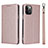 Handytasche Stand Schutzhülle Flip Leder Hülle L09 für Apple iPhone 12 Pro Max Rosegold