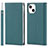 Handytasche Stand Schutzhülle Flip Leder Hülle L09 für Apple iPhone 13 Mini Cyan