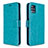 Handytasche Stand Schutzhülle Flip Leder Hülle L11 für Samsung Galaxy A51 5G Cyan