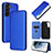 Handytasche Stand Schutzhülle Flip Leder Hülle L11Z für Samsung Galaxy S21 FE 5G Blau