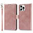 Handytasche Stand Schutzhülle Flip Leder Hülle L15 für Apple iPhone 14 Pro Max Rosegold