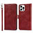 Handytasche Stand Schutzhülle Flip Leder Hülle L15 für Apple iPhone 14 Pro Rot