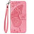 Handytasche Stand Schutzhülle Flip Leder Hülle L17 für Samsung Galaxy A41 Rosa