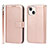 Handytasche Stand Schutzhülle Flip Leder Hülle L19 für Apple iPhone 13 Mini Rosegold