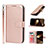 Handytasche Stand Schutzhülle Flip Leder Hülle L19 für Apple iPhone 14 Pro Max Rosegold