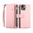 Handytasche Stand Schutzhülle Flip Leder Hülle L20 für Apple iPhone 14 Plus Rosegold