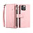 Handytasche Stand Schutzhülle Flip Leder Hülle L20 für Apple iPhone 14 Pro Max Rosegold