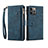 Handytasche Stand Schutzhülle Flip Leder Hülle L20 für Apple iPhone 16 Pro Max Blau