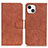 Handytasche Stand Schutzhülle Flip Leder Hülle L27 für Apple iPhone 14 Plus Braun