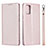 Handytasche Stand Schutzhülle Flip Leder Hülle L27 für Samsung Galaxy A71 5G Rosegold