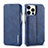 Handytasche Stand Schutzhülle Flip Leder Hülle LC1 für Apple iPhone 13 Pro Max Blau