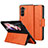 Handytasche Stand Schutzhülle Flip Leder Hülle LD1 für Samsung Galaxy Z Fold5 5G Orange