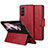 Handytasche Stand Schutzhülle Flip Leder Hülle LD1 für Samsung Galaxy Z Fold5 5G Rot