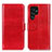 Handytasche Stand Schutzhülle Flip Leder Hülle M07L für Samsung Galaxy S22 Ultra 5G Rot