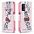 Handytasche Stand Schutzhülle Flip Leder Hülle Modisch Muster B01F für Oppo A74 5G Rosa