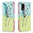 Handytasche Stand Schutzhülle Flip Leder Hülle Modisch Muster B01F für Oppo F19 Minzgrün