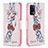 Handytasche Stand Schutzhülle Flip Leder Hülle Modisch Muster B01F für Oppo Reno5 F Rosa