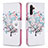 Handytasche Stand Schutzhülle Flip Leder Hülle Modisch Muster B01F für Samsung Galaxy A04s Weiß
