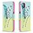 Handytasche Stand Schutzhülle Flip Leder Hülle Modisch Muster B01F für Samsung Galaxy A12 5G Minzgrün