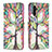 Handytasche Stand Schutzhülle Flip Leder Hülle Modisch Muster B01F für Samsung Galaxy A13 5G Grün