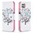 Handytasche Stand Schutzhülle Flip Leder Hülle Modisch Muster B01F für Samsung Galaxy A22 4G Weiß
