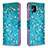 Handytasche Stand Schutzhülle Flip Leder Hülle Modisch Muster B01F für Samsung Galaxy A42 5G Cyan