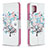 Handytasche Stand Schutzhülle Flip Leder Hülle Modisch Muster B01F für Samsung Galaxy A42 5G Weiß