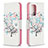 Handytasche Stand Schutzhülle Flip Leder Hülle Modisch Muster B01F für Samsung Galaxy A52s 5G Weiß