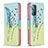 Handytasche Stand Schutzhülle Flip Leder Hülle Modisch Muster B01F für Samsung Galaxy A72 5G Minzgrün