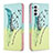 Handytasche Stand Schutzhülle Flip Leder Hülle Modisch Muster B01F für Samsung Galaxy F23 5G Minzgrün