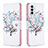 Handytasche Stand Schutzhülle Flip Leder Hülle Modisch Muster B01F für Samsung Galaxy F23 5G Weiß