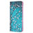 Handytasche Stand Schutzhülle Flip Leder Hülle Modisch Muster B01F für Samsung Galaxy S21 Ultra 5G Cyan