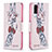Handytasche Stand Schutzhülle Flip Leder Hülle Modisch Muster B01F für Vivo Y53s NFC Rosa