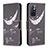 Handytasche Stand Schutzhülle Flip Leder Hülle Modisch Muster B01F für Xiaomi Poco M4 Pro 5G Schwarz