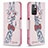 Handytasche Stand Schutzhülle Flip Leder Hülle Modisch Muster B01F für Xiaomi Redmi 10 4G Rosa