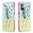 Handytasche Stand Schutzhülle Flip Leder Hülle Modisch Muster B01F für Xiaomi Redmi Note 10 5G Minzgrün