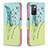 Handytasche Stand Schutzhülle Flip Leder Hülle Modisch Muster B01F für Xiaomi Redmi Note 11 4G (2021) Minzgrün
