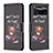 Handytasche Stand Schutzhülle Flip Leder Hülle Modisch Muster B01F für Xiaomi Redmi Note 11E Pro 5G Dunkelgrau