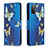 Handytasche Stand Schutzhülle Flip Leder Hülle Modisch Muster B03F für Samsung Galaxy A02s Hellblau